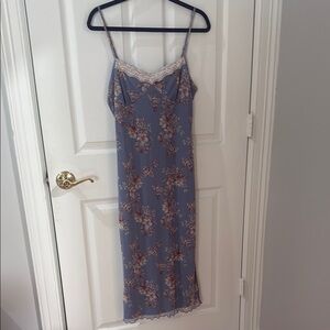 Floral Lace-Trimmed Slip maxi Dress size L